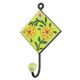 Pea Green Leaf Flower Ceramic Tile Hook 